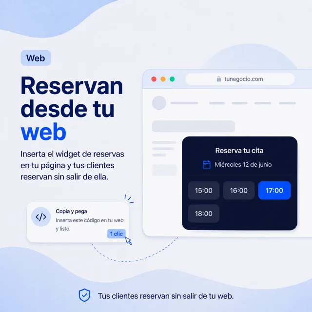 Reservan desde tu web: inserta el widget de reservas con un copiar y pegar